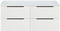BES LED Seville Badmeubelset 120 cm - 4 Laden - Wastafelblad Wit Hoogglans Edge Greep