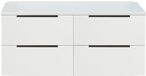 BES LED Seville Badmeubelset 120 cm - 4 Laden - Wastafelblad Wit Hoogglans Edge Greep