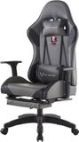 OFMOTRA Gamestoel - Ergonomisch - Gaming Stoel - Bureaustoel - Gaming Chair mit 90°-155° Rugleuning- Verstelbaar - Met Hoofdkussen - Gaming Stoel Met Voetsteun - Max Gewicht 125 kg - Grijs