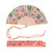 Fisura – Waaier met vijgenprint. Kleurrijke handventilator van hout in een warme oranje tint. Inclusief hanger. Formaat: 42,5 x 23 cm.