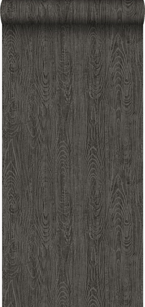 Origin Wallcoverings behang houten planken met nerf donkergrijs - 347559 - 53 cm x 10,05 m