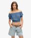 Superdry Haut Court à Manches Courtes Smocké Bleu Taille: 42
