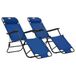VidaXL Lits de jardin pliables 2 pcs avec repose-pieds acier bleu