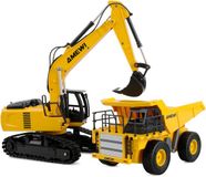 Amewi 22710 2-in-1 Set Kipper & Kettenbagger 1:24 Elektro RC functiemodel voor beginners RTR Met lichteffect
