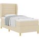 Maison Exclusive - Lit boxspring avec matelas, couleur crème, 200 x 100 cm, rembourré