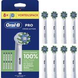 Oral-B Pro CrossAction Opsteekborstels, originele tandenborstelopzetstuk voor Oral-B elektrische tandenborstel, superieure tandreiniging, reserveborstels met innovatieve X-vormige borstels, wit, 8