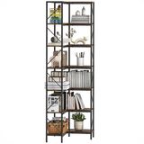 HOMCOM Boekenplank - Spaanplaat - 60x60x198cm - Rustiek Bruin