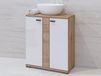 FAGOCHIA meuble sous lavabo 2 portes blanc/chêne doré