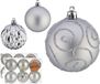 Krist+ Gedecoreerde Kerstballen - 18x Stuks - Zilver - Kunststof - 6 cm