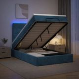 vidaXL Ottomaanse Bed met Matras en LED Donkerblauw 120 x 190 cm