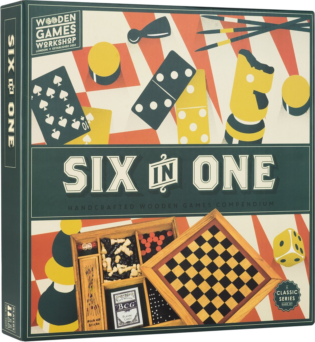 Professor Puzzle Six in One Wooden Games - Spellenset 6 klassieke spellen in 1