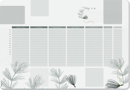 Sigel bureau onderlegger - weekplanner A2 - Nature - met to-do-list - ongedateerd - SI-HO590