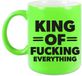 Bellatio Decorations King of everything koffie/thee mok - groen - keramiek - 300 ml