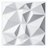 Art3d PVC Wandpanelen Mat Wit 3D Diamant Muurpanelen