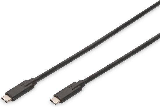 Digitus AK-300139-010-S USB-kabel USB 3.2 Gen1 USB-C stekker, USB-C stekker 1.00 m Zwart Afgeschermd (dubbel)