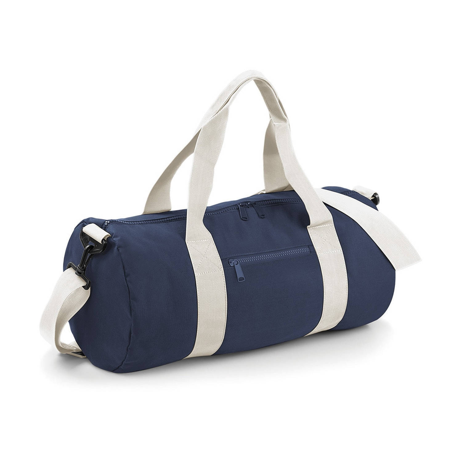 Bagbase senvi retro schoudertas/weekendtas - kleur blauw/wit - 20 liter