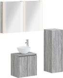 vidaXL Badkamermeubel Set 4 st Grijs Sonoma Bewerkt hout en glas