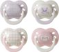 Tommee Tippee Ultimate Fit-fopspeen - 0-6 maanden - 4 stuks - orthodontische symmetrische speen- 100% BPA-vrij silicone - Roze deco