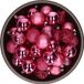 Bellatio Decorations kerstballen - 37x st - fuchsia roze - 6 cm - kunststof