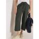 3/4 Pantalon à jambes larges en qualité seersucker