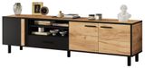 StarTech TV-meubel - TV-kast - 180 x 32,5 x 50 cm - 3 kastdeuren - 1 lade - Spaanplaat - Zwart en houtlook