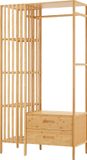en.casa Kledingkast Varanger bamboe open kast 185x100x45 cm naturel