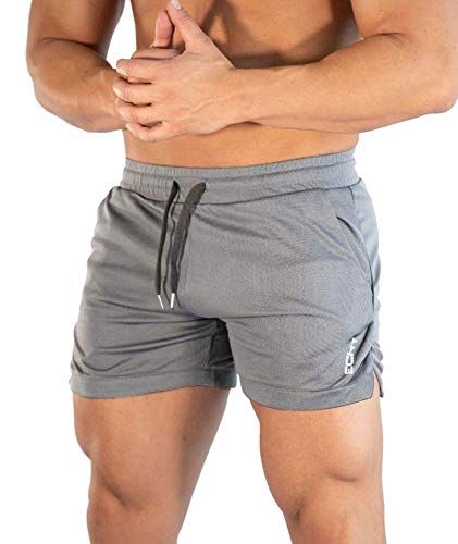 Superora Ademende sportbroek met zakken voor heren, voor sportschool, training in de open lucht, grijs.