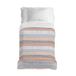 PENSIERI DELICATI Sprei 170 x 280 cm, eenpersoonslaken 100% katoen piqué, ideaal als meubel, dekbed voor eenpersoonsbed, patroon Azteco Orange, 100% Made in Italy