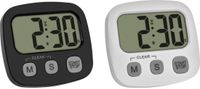 TFA Dostmann 2er Set Digitaler Timer mit Stoppuhr und Uhrzeit Stopwatch Zwart, Wit Digitaal