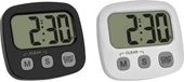 TFA Dostmann 2er Set Digitaler Timer mit Stoppuhr und Uhrzeit Stopwatch Zwart, Wit Digitaal