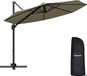 LifeGoods Parasol flottant - 6 positions - 360° rotatif - Rond Ø295 cm - Housse de protection incluse - Taupe