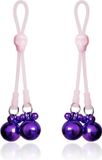 Fetish LATETOBED BDSM LINE Nipple Clamps Skulls And Ring Bells Silicone And Metal Pink/purple
