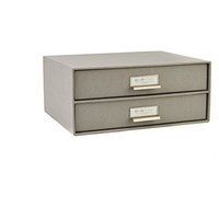 Bigso Box of Sweden Birger 2-Tier Document Box with Drawers, Grey, 33x22.5 cm