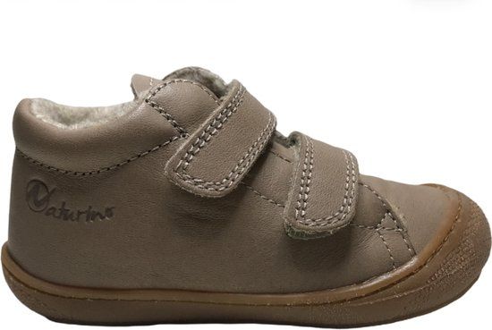 Naturino Cocoon Velcro Leather Sneakers - Taupe - Kids - Size 24
