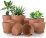 Utopia Home Kunststof plantenbakken groenblauw, bloemkwekerijpotten binnen moderne decoratieve plastic potten voor planten, vetplanten, bloemen en cactussen, pakket van 10, meerkleurig