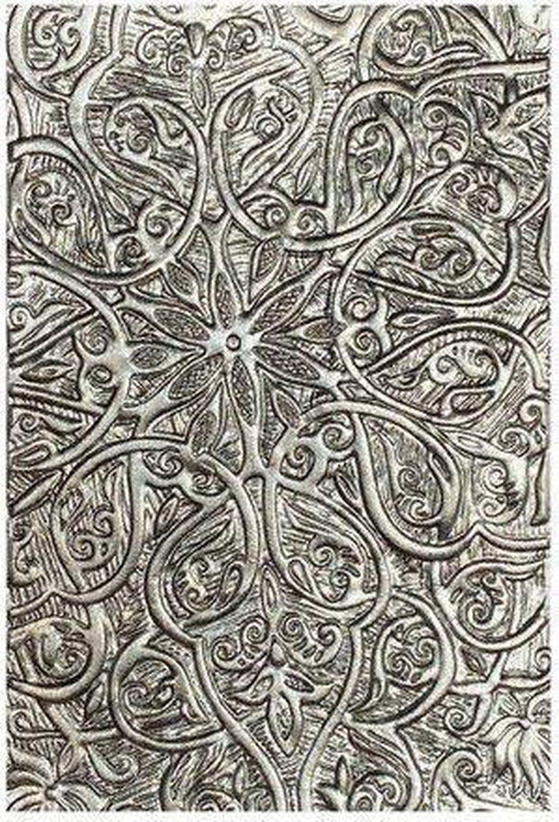 Sizzix Tim Holtz 664249 stempelsjablonen met 3D-textuur, reliëf fades voor scrapbooking, meerkleurig, eenheidsmaat
