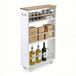 Merkloos / Sans marque Relaxdays Keukentrolley op wieltjes - 80 x 15 x 45 cm - smal - wit-natuur