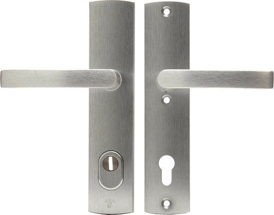 AXA Veiligheidsbeslag Curve Plus Aluminium geslepen Kruk-Kruk PC92 SKG***