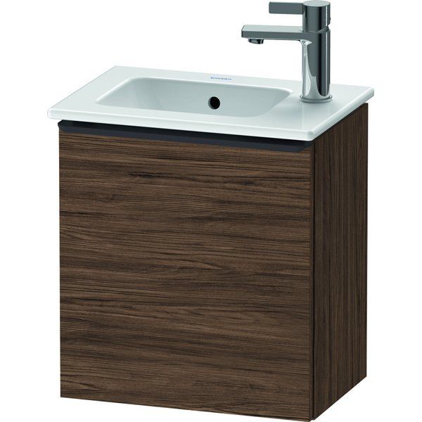 Duravit D-Neo wastafelonderkast 41x44x27.4cm Linksdraaiend 1 deur Noten (donker) Mat de4259l2121