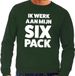 Bellatio Decorations Shoppartners Bv Ik werk aan mijn SIX Pack tekst sweater groen heren - heren trui L