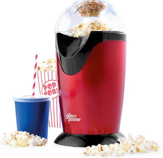 Giles & Posner EK0493GVDEEU7 Popcorn Maker with Measuring Cup | European Plug | 1200 W | Tasty Popcorn in 3 Minutes | No Oil Needed