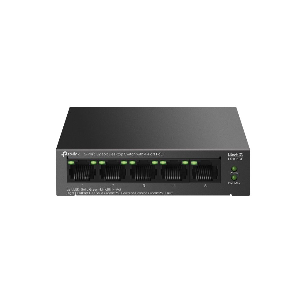 TP-Link LiteWave LS105GP Unmanaged Gigabit Ethernet PoE Switch - Black