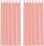 vidaXL Gordijnen voile met lussen 2 st 140x225 cm roze