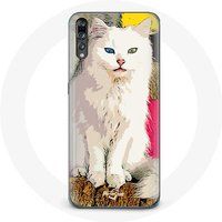 Maniacase Hoesjes voor Huawei P20 Turkse Van Witte kat met blauwe en gele ogen