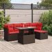 Maison Exclusive - Ensemble de meubles de jardin 6 pièces avec canapé, coussins inclus, en polyrotin marron avec un cadre en bois d'acacia