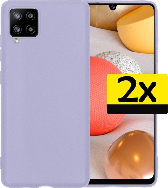 Hoesje voor Samsung Galaxy A42 - Siliconen Case - Lila - 2 Stuks