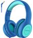 Merkloos Koptelefoon kinderen met draad - 85 dB volumebegrenzer - Blauw en groen - Gerecycled materiaal