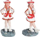 Luville Carnaval Dancers Girls Set van 2 Kunststof Rood Wit 5 cm