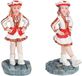 Luville Carnaval Dancers Girls Set van 2 Kunststof Rood Wit 5 cm
