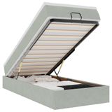 vidaXL Ottoman Bed with Mattress, Velvet, Light Grey, 140x200cm